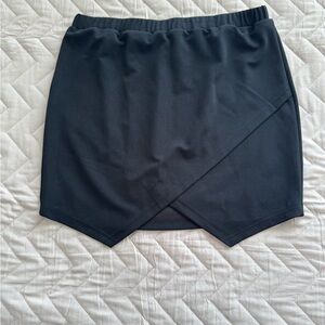 SHEIN Black Wrap-Front Mini Skirt